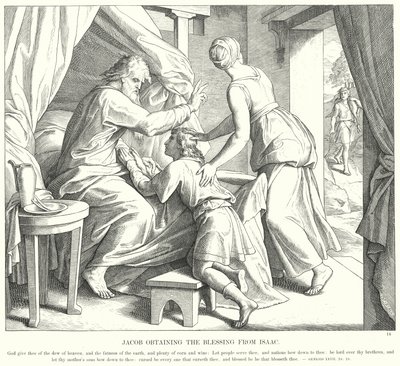 Jakob Ontvangt de Zegen van Isaak door Julius (after) Schnorr von Carolsfeld