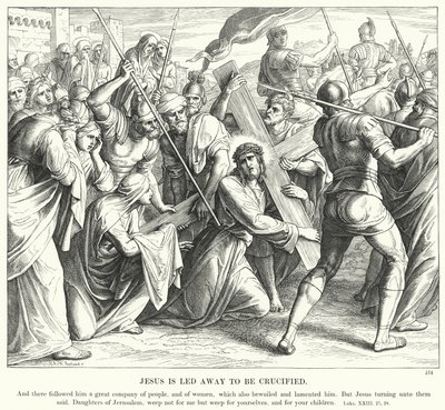 Jezus Wordt Weggevoerd om Gekruisigd te Worden door Julius (after) Schnorr von Carolsfeld