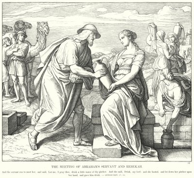 De Ontmoeting van Abrahams Dienaar en Rebekka door Julius (after) Schnorr von Carolsfeld