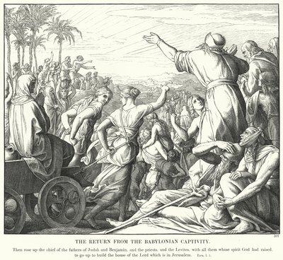 De Terugkeer uit de Babylonische Ballingschap (gravure) door Julius (after) Schnorr von Carolsfeld