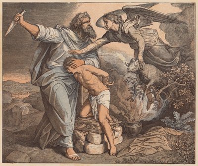 Het Offer van Isaac, Genesis, XXII door Julius (after) Schnorr von Carolsfeld