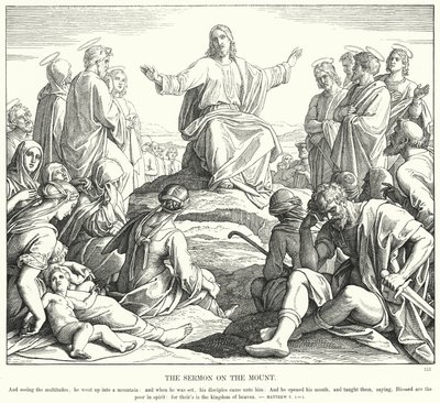 De Bergrede (gravure) door Julius (after) Schnorr von Carolsfeld