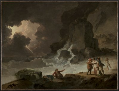 Een Storm Achter het Eiland Wight door Julius Caesar Ibbetson