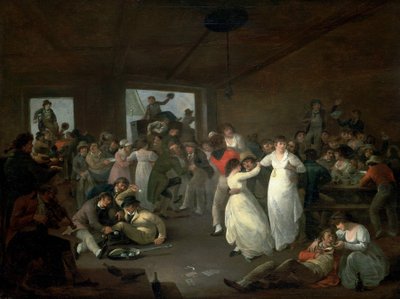 Feest van zeelieden, scène in een taverne in Portsmouth (Engeland) door Julius Caesar Ibbetson
