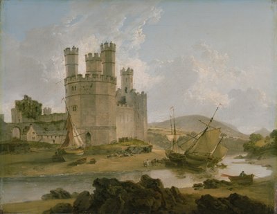 Caernarvon Kasteel door Julius Caesar Ibbetson