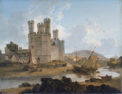 Caernarvon Castle, 1792 door Julius Caesar Ibbetson