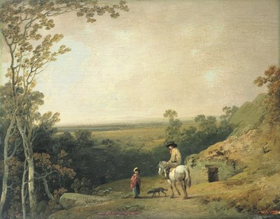 Landschap met Figuren door Julius Caesar Ibbetson