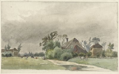 Vaart leidend naar een boerderij door Julius Jacobus van de Sande Bakhuyzen