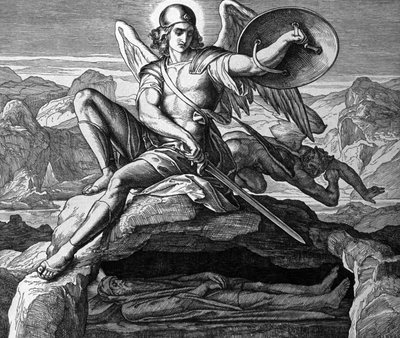 De dood van Mozes door Julius Schnorr von Carolsfeld