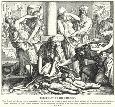 Herodes doodt de kinderen door Julius Schnorr von Carolsfeld
