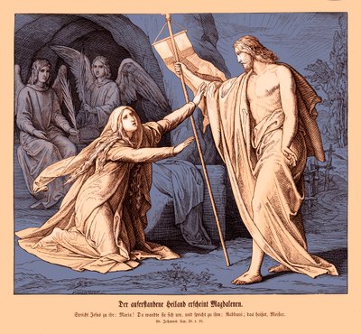 Jezus verschijnt aan Maria Magdalena, Evangelie van Johannes door Julius Schnorr von Carolsfeld