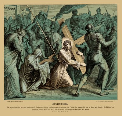 Jezus draagt het kruis, Evangelie van Lucas door Julius Schnorr von Carolsfeld