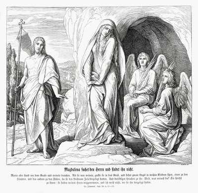 Maria Magdalena bij het graf van Jezus, Evangelie van Johannes door Julius Schnorr von Carolsfeld