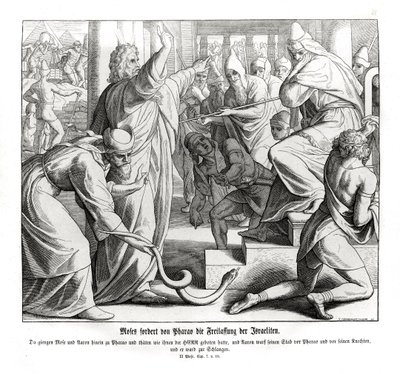 Mozes eist de bevrijding van de Israëlieten, Exodus door Julius Schnorr von Carolsfeld