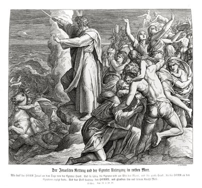 De scheiding van de Rode Zee, Exodus door Julius Schnorr von Carolsfeld