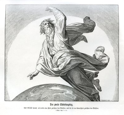 Tweede dag van de schepping, Genesis door Julius Schnorr von Carolsfeld