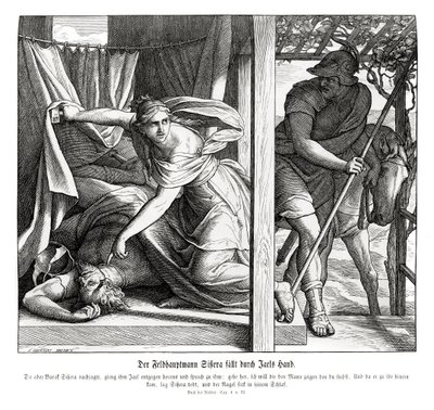Sisera wordt gedood door Jaël, Rechters door Julius Schnorr von Carolsfeld