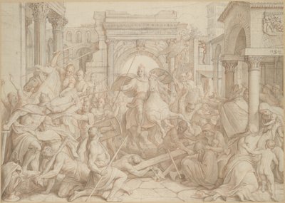 De intocht van Karel de Grote in Pavia, 1840 door Julius Schnorr von Carolsfeld