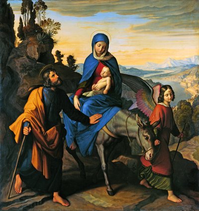 De vlucht naar Egypte door Julius Schnorr von Carolsfeld