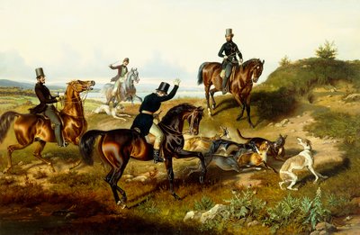 Frederik II met Zijn Jachtgezelschap door Julius Zimmerman