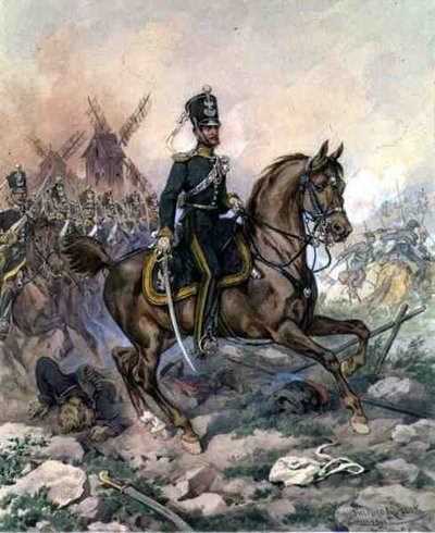 Episode uit de Opstand van November 1830-31 - Commandant van het Derde Regiment van Bereden Fuseliers door Juliusz Fortunat Kossak