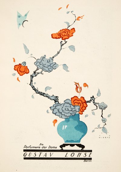 Advertentie voor Gustav Lohse, Parfum voor vrouwen, uit Styl, pub.1922 (pochoir print) door Jupp Wiertz