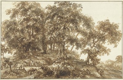 Landschap met bomengroep door Jurriaan Andriessen