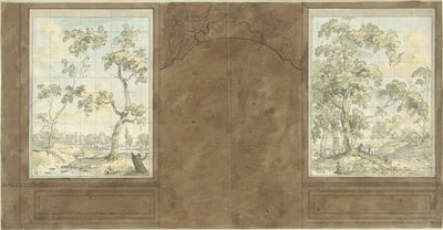 Ontwerp voor de kamerwand in de zaal van Jan de Groot, Keizersgracht 187 door Jurriaan Andriessen