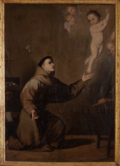 Parochiemuseum. Schilderij. Sint Antonius van Padua (San Antonio de Padua). Kopie van José Ribera. 17e eeuw. door Jusepe de (c.1590 1652) (after) Ribera