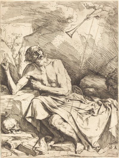 Sint Hiëronymus die de Trompet van het Laatste Oordeel Hoort door Jusepe de Ribera