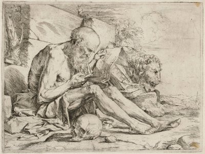 De lezende heilige Hiëronymus door Jusepe de Ribera