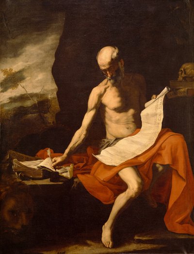 De heilige Hiëronymus in de woestijn door Jusepe de Ribera