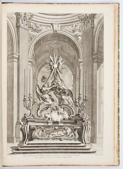 Ontwerp voor het Hoofdaltaar van de Kerk van St. Sulpice van Parijs, plaat 109, in Werken van Juste-Aurèle Meissonnier door Juste Aurèle Meissonnier