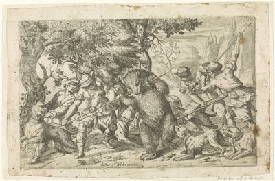 Berenjacht door Justus Sadeler (possibly)
