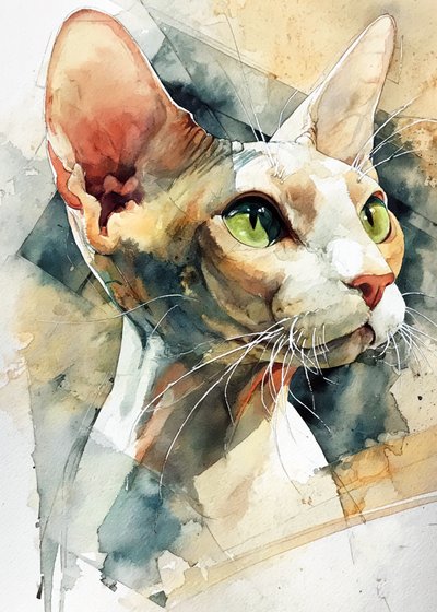 Sphynx-kat met groene ogen door Justyna Jaszke
