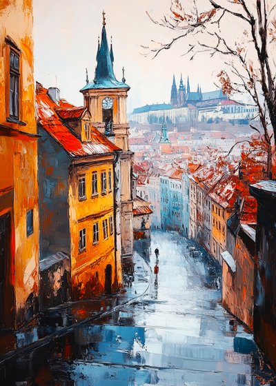 Reflecties over de straten van Praag door Justyna Jaszke