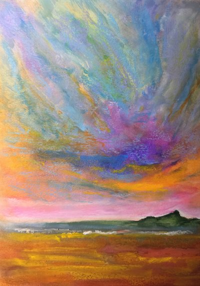 Levendig abstract landschap door Justyna Jaszke