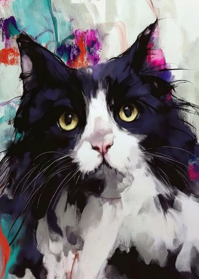 Levendig kattenportret door Justyna Jaszke
