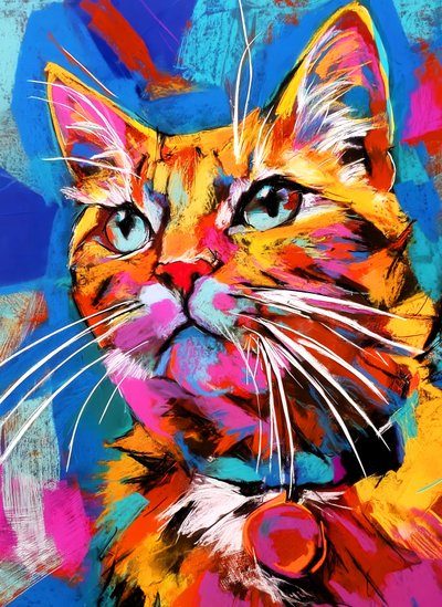 Levendig kattenportret door Justyna Jaszke