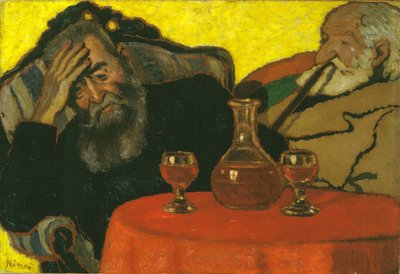 Mijn vader en Piacsek, met rode wijn door József Rippl Rónai