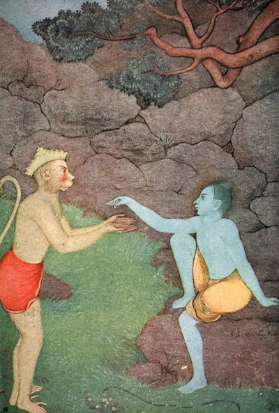 Rama stuurt zijn zegelring naar Sita, 1913 door K Venkatappa