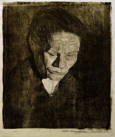 Neergelaten vrouwenhoofd door Käthe Kollwitz
