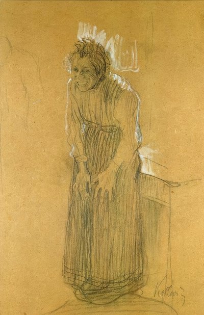 Lachende vrouw door Käthe Kollwitz