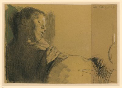 Schlafender Knabe (Das tote Kind) door Käthe Kollwitz