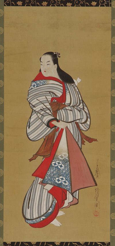 Yujo staand, Edo periode door Kaigetsudô Ando