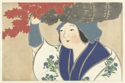 Brandhout verkoopster door Kamisaka Sekka