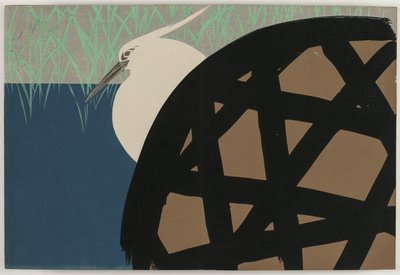 Bloemen van honderd werelden (Momoyogusa): Witte reiger (Shirosagi) door Kamisaka Sekka