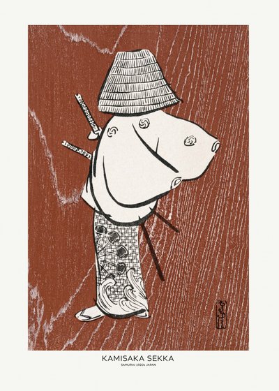 Samurai, Een van de vier (jaren 1920) Door Kamisaka Sekka door Kamisaka Sekka