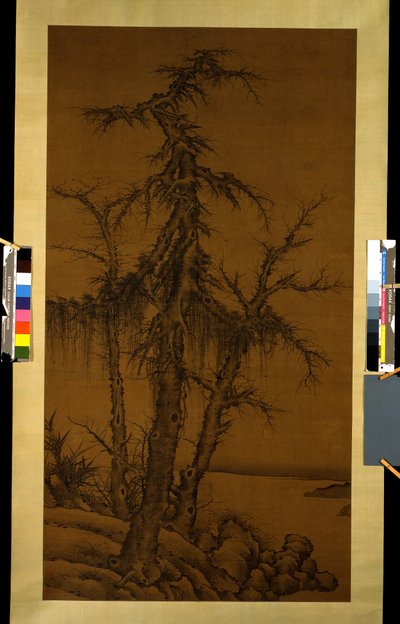 Oude Bomen, Bamboe en Rotsen, circa 1300 door Kan Li