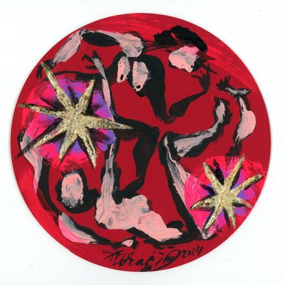 Abstracte figuren dansen door Kanat Ibragimov